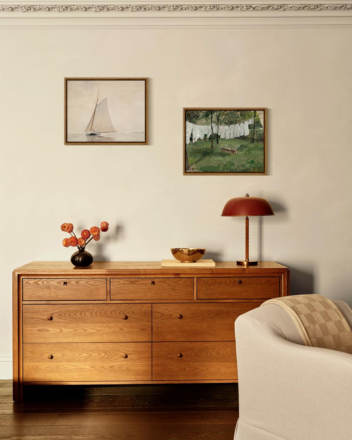 InSimSea Framed Wall Art for Living Room for Living RoomVintage Laundry Room Art Print Antique Oil Painting Country Landscape Vintage Wall Art Canvas for Bedroom OfficeGallery 11x14in — view 6