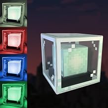 Pixel Beacon Lamp, 4-Color LED Beacon Night Light with Touch, Type-C Rechargeable, Tabletop Accent Light for Minecraft, for Game Room, Room Decor 1 PC