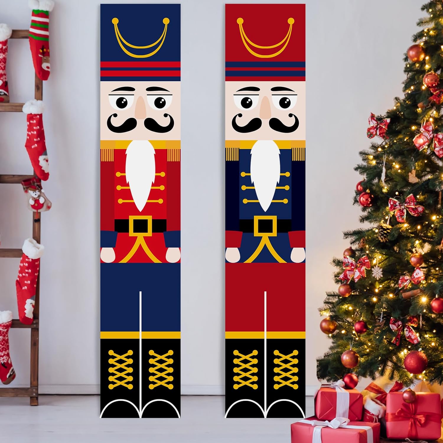 2 Pcs 6ft Large Christmas Nutcracker Decorations Life Size Nutcracker Soldier Yard Sign for Xmas Outdoor Indoor Front Door Living Room Decorations