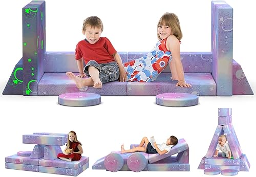 Miniatura 22 de BIERUM Sofá para niños, 6 piezas, sofá infantil para dormitorio, sala de juegos, sofá multifuncional para desarrollar la inteligencia, la 6 piezas