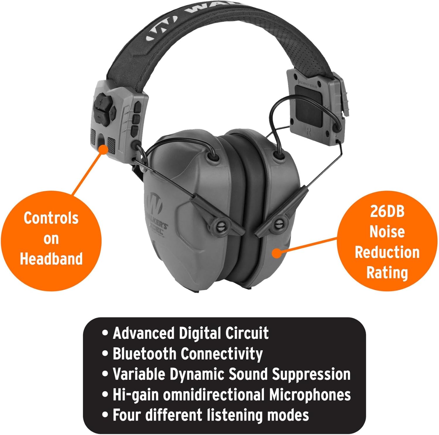 Walker's XCEL 500BT Digital Electronic Muff and Protective Case Bundle - Image 2