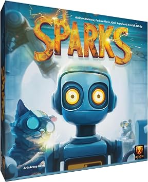 Sparks Board Game - Built a Robot Factory in a Dice Drafting Strategy Game for Kids & Adults, Ages 12+, 1-4 Players, 45 Minute Playtime, Made by Surfin Meeple