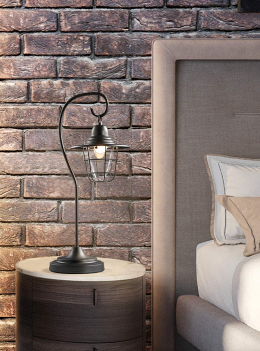 Tischleuchte Retro Schwarz Metall Laterne Lampenschirm Arbeitsplatzlampe Leselampe E27 Vintage Verstellbare Schreibtischlampe Schlafzimmer Nachttisch Lampe Arbeitsplatz-Leuchte