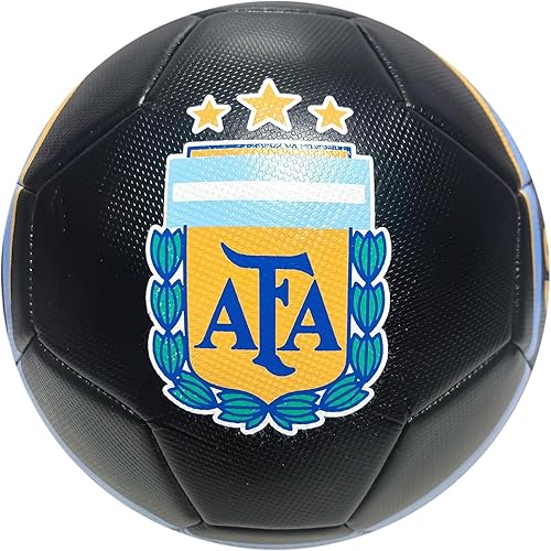 Miniatura 2 de Icon Sports Balón de fútbol de la selección nacional de Argentina oficialmente tamaño 5 - Messi 10 azul marino con amarillo