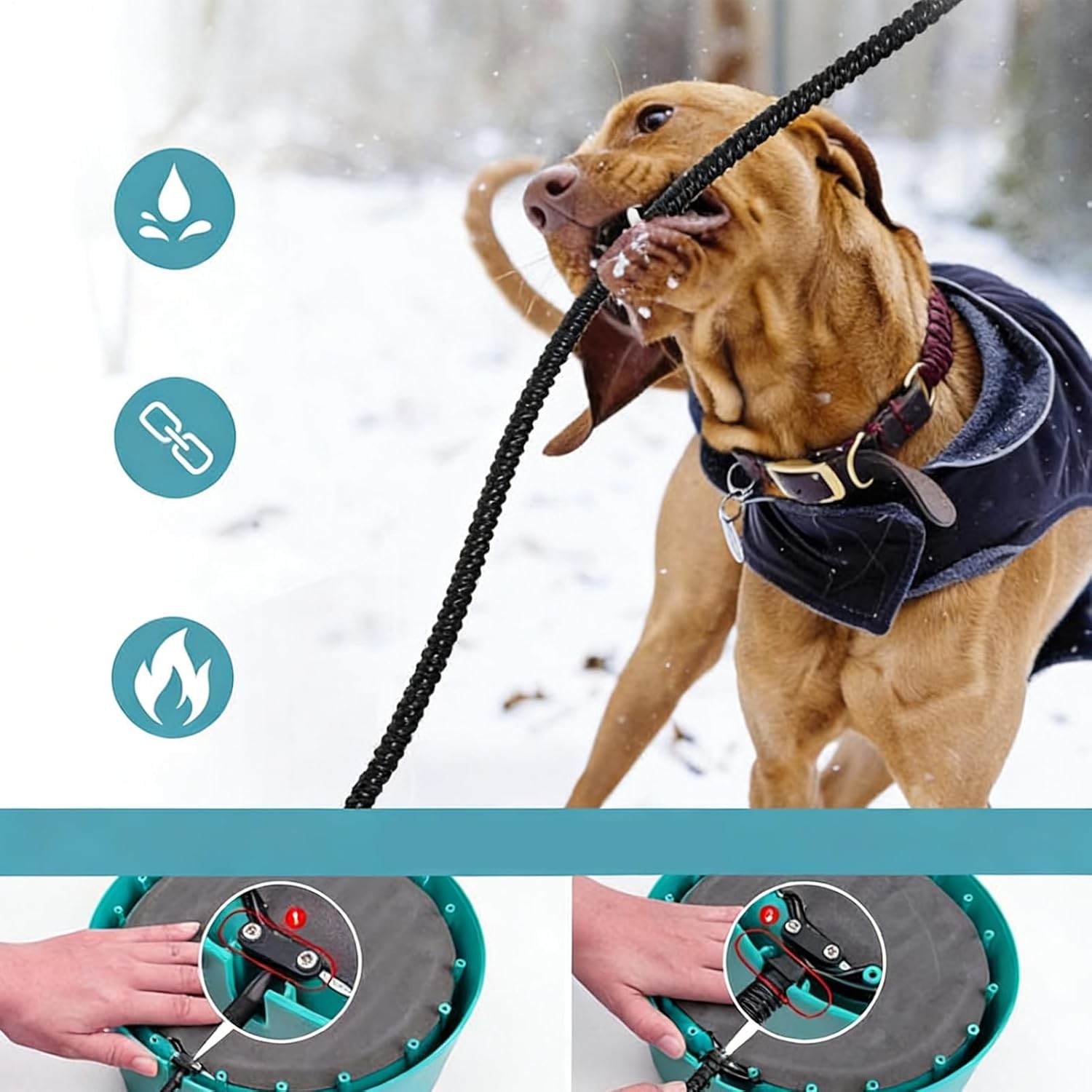 Automatic Pet Water Bowl - 3.2l Large Capacity Heated Dish for Healthy Hydration, Smart Temperature Control with Anti Spill Design, Dog Cat Puppy Chicken Bird Feeder for Indoor Outdoor Garden Yard