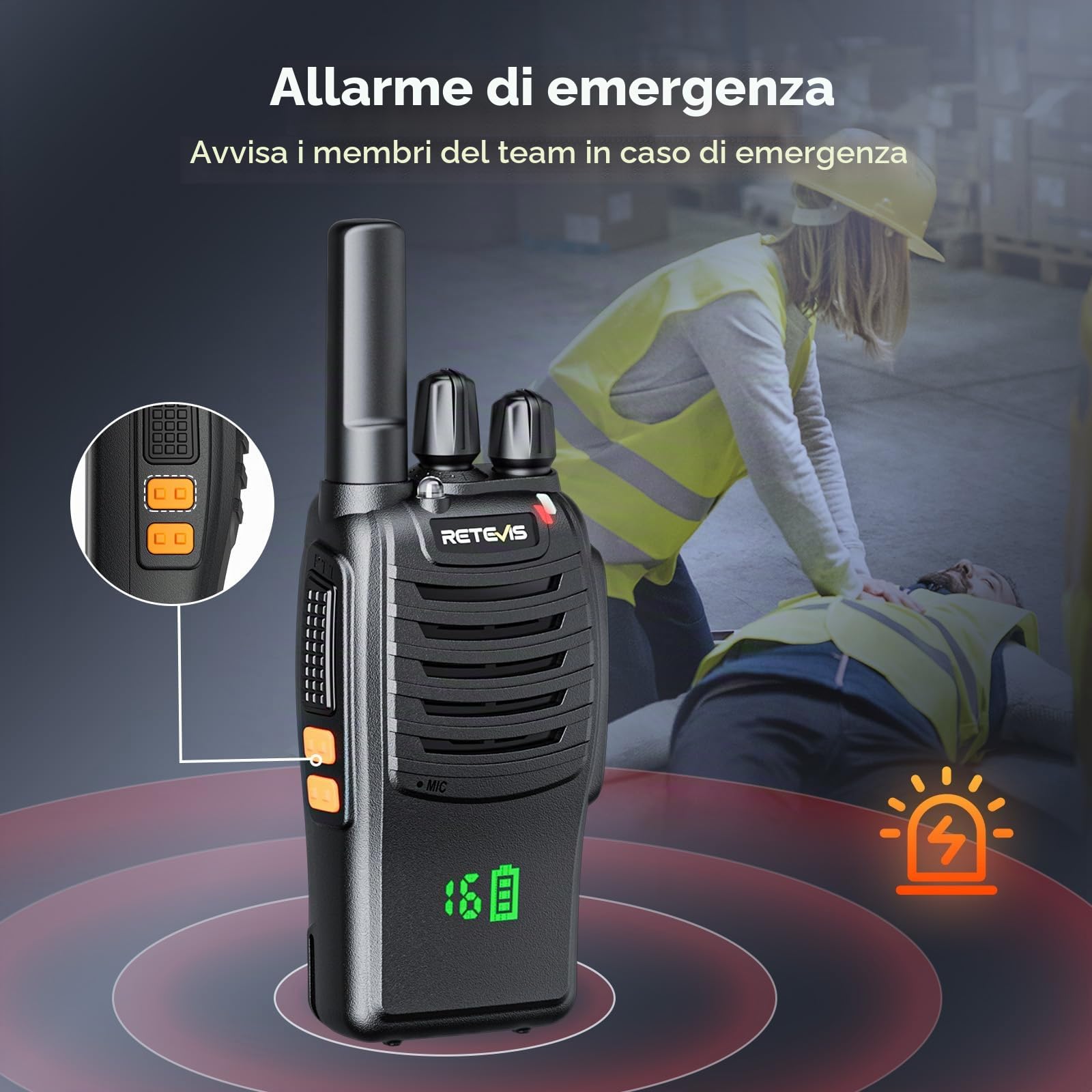 Retevis H777H Radio Bidirezionale Senza Licenza, Walkie Talkie con Schermo, 16 Canali, USB C, Walkie-Talkie professionali ricaricabili a lungo raggio, Walkie-Talkies per Produttore (Nero, 10 Pezzi) | 16 Canali, USB C, Walkie-Talkie professionali ricaricab