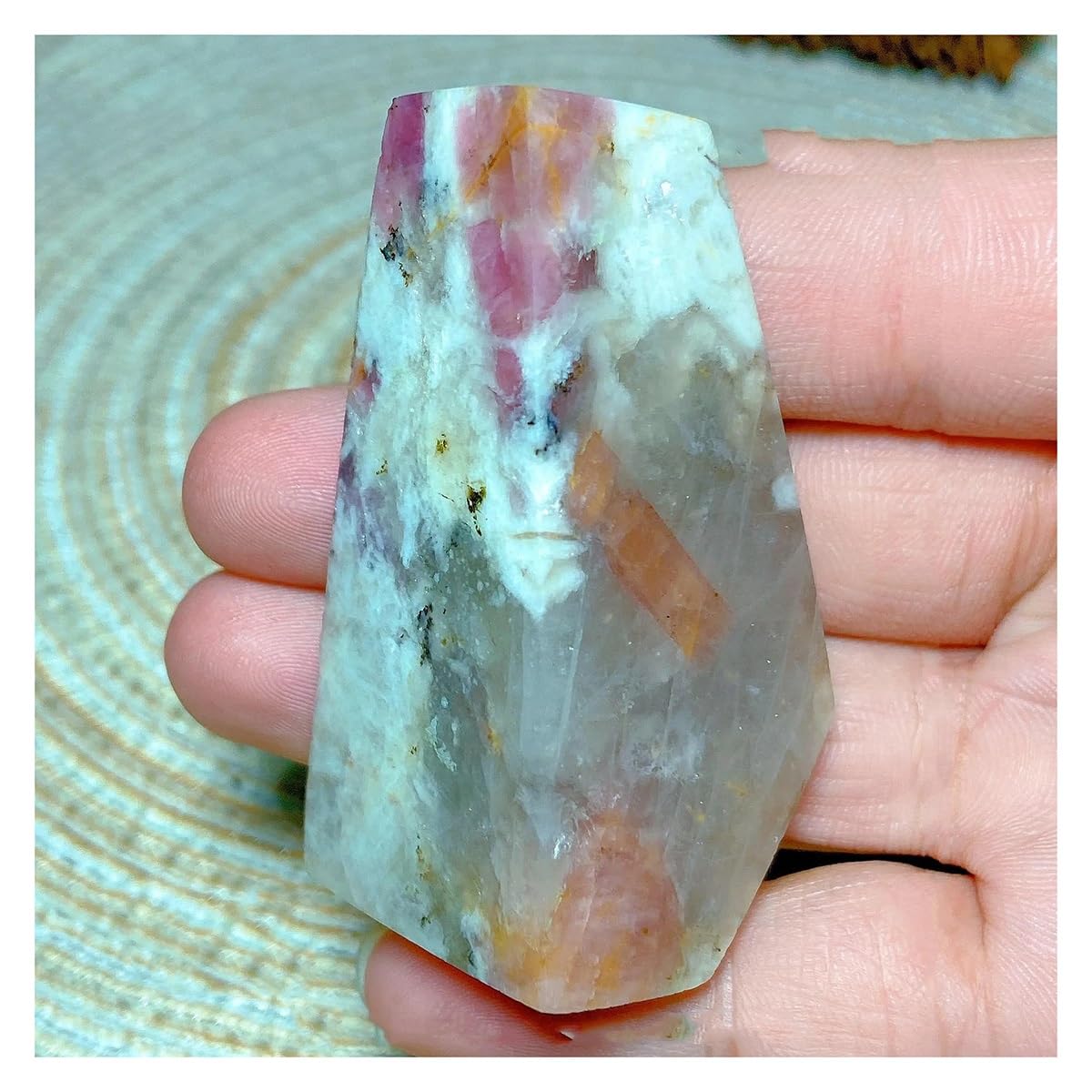 Tourmaline Rose en Pierre de Cristal Naturelle Forme Libre Idée Cadeau Déco Intérieure