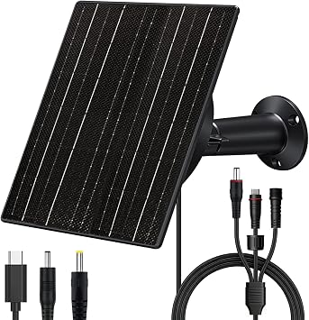Zivif 10W Trail Camera Solar Charger with 10400mAh Battery for Security & Trail Cameras, Adjustable 5V/12V Output, USB-C & DC Port, IP66 Waterproof, 360 Adjustable Mount, 9.8ft Power Cable