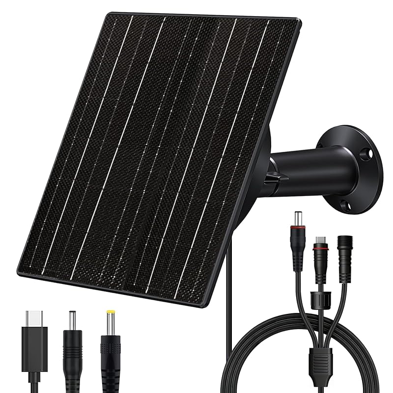 Painel solar Zivif de 10 W com saída ajustável de 5 V/12 V para câmeras externas