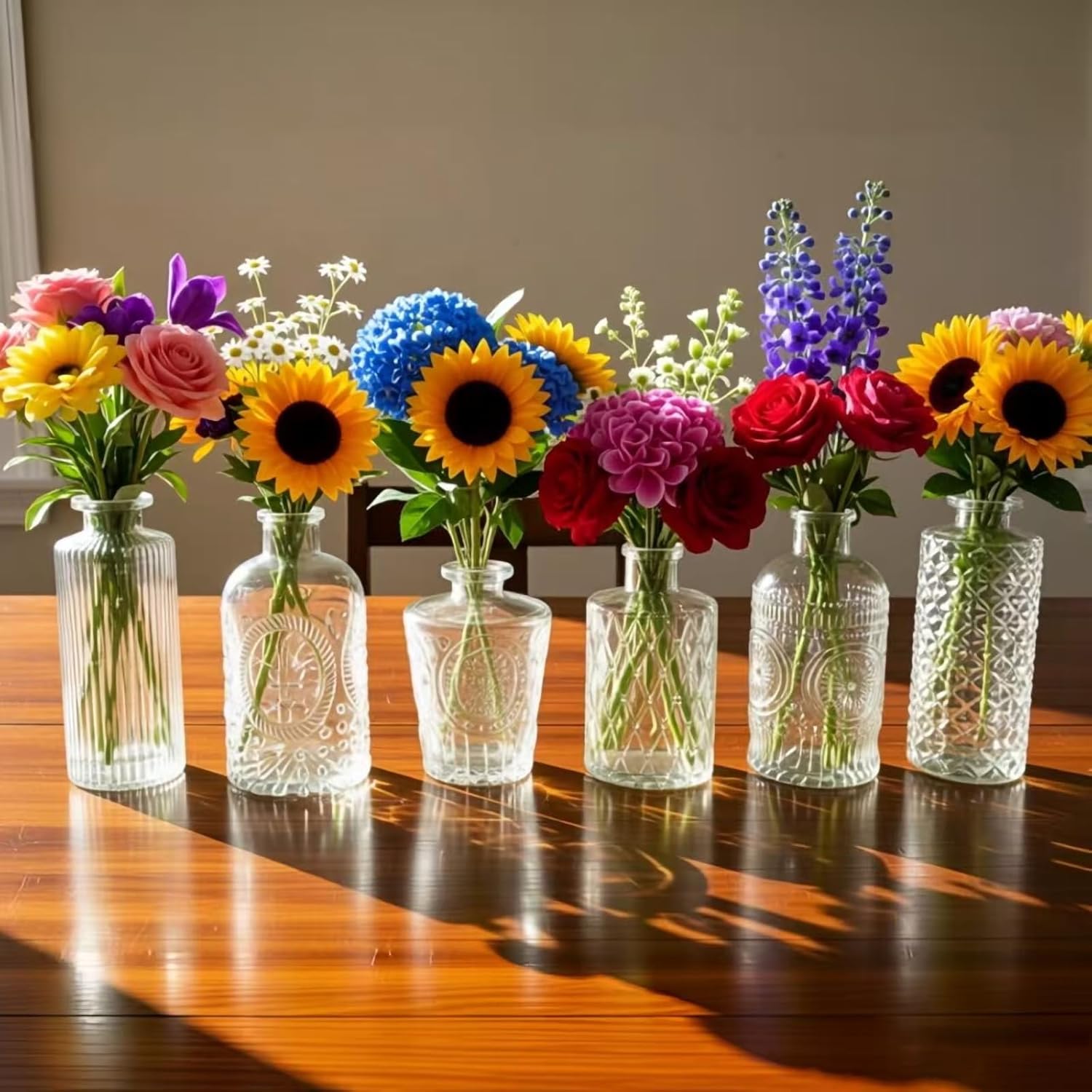 Glass Bud Vase - Set of 12 Small Flower Vases for Table Centerpieces,Mini Vase for Single Stem,Vintage Rustic Centerpiece for Floral Wedding Party, Home Decor