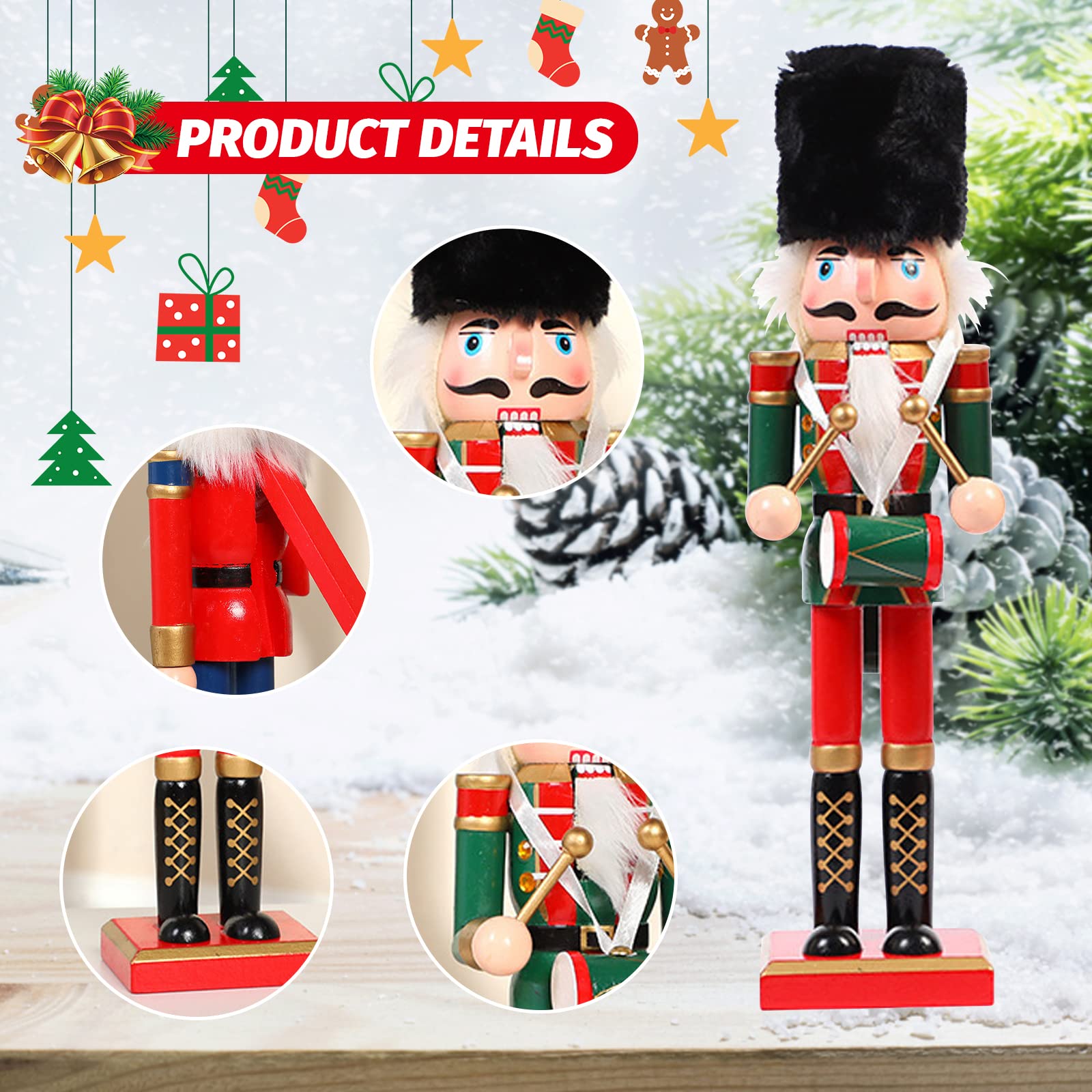 Unbehandelte Nussknacker Figuren Aus Holz – 2 Stück, Je 18 Cm – Zum Selbstbemalen & Dekorieren – Weihnachts-Deko