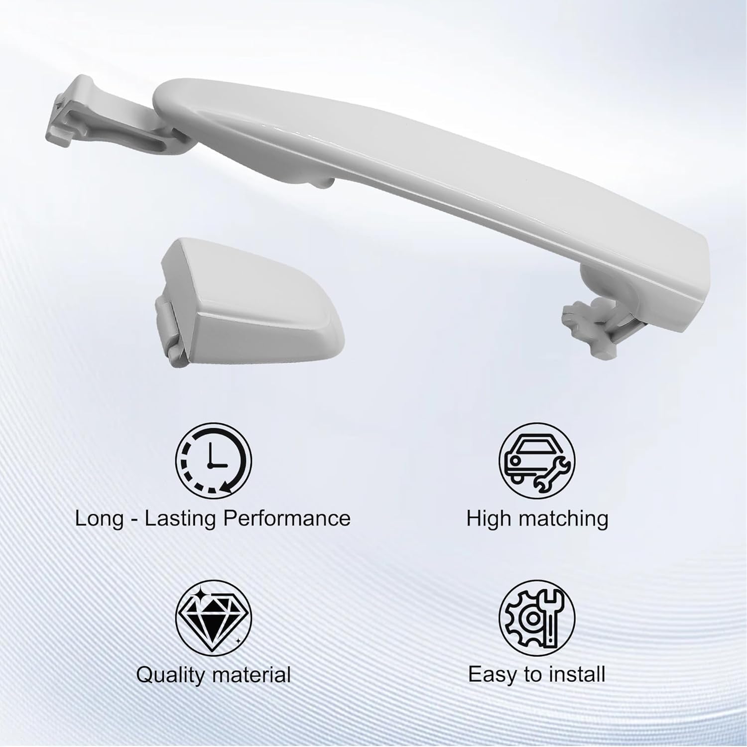 Sliding Door Handle Rear Left or Right Side Compatible with Toyota Sienna 2004 2005 2006 2007 2008 2009 2010 Replace 69213-08020 69227-08040 69227-08030 69213-08010 82496 White (White)