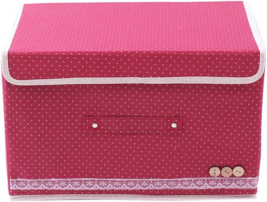 Yogolife Non-woven Polka Dots Foldable Homeware Simple Portable Storage Box Red