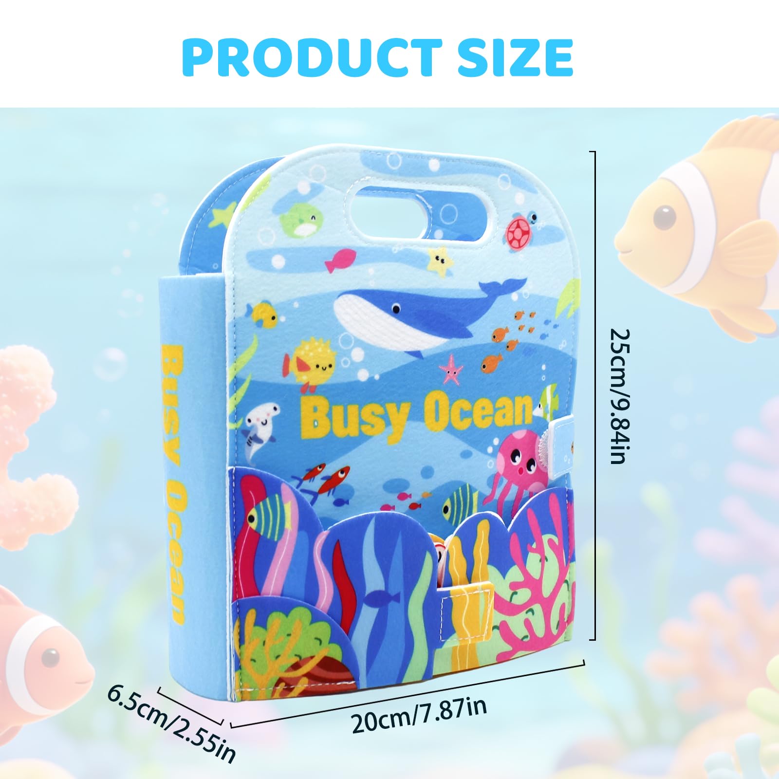Busy Board Montessori Libro Interattivo 1 Anno, Libro in Tessuto per Bambini, Montessori Silenzioso Libros con, Giocattolo a Partire da 2 3 4 5 6 Anni, Regalo per Ragazzi e Ragazze