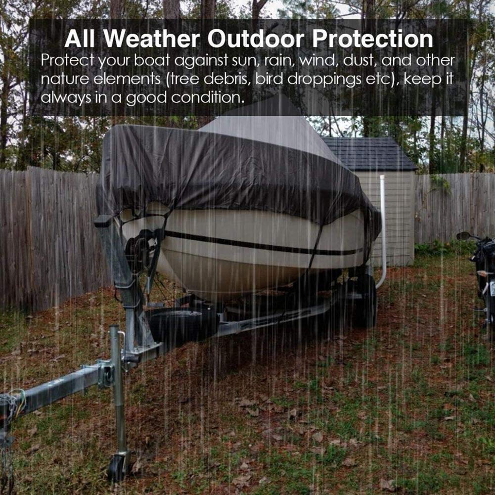 YAO FU Bootspersenning 600D Wasserdicht - Bootsabdeckung Mit Gummizug 21-24FT