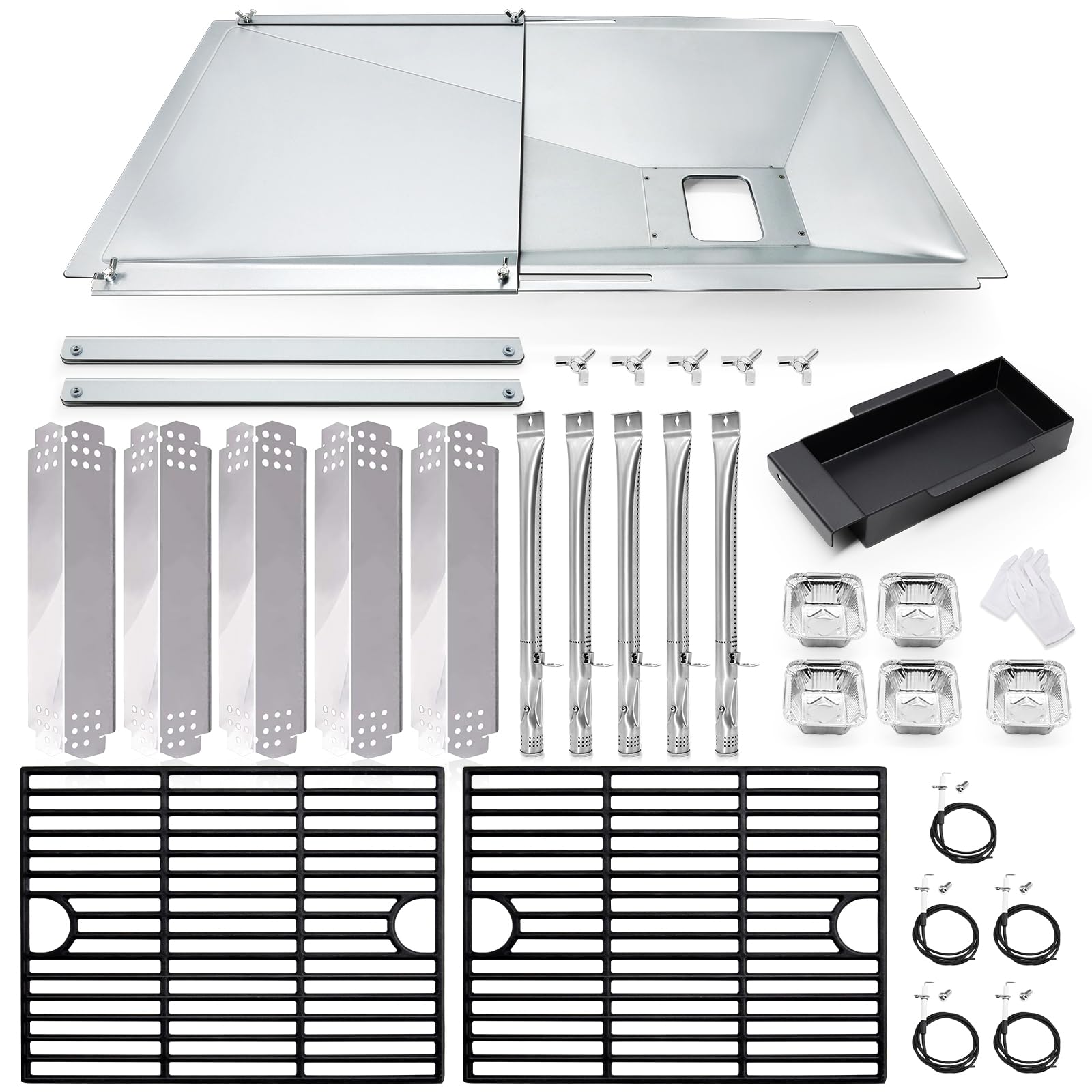 Plaques chauffantes et bac d'égouttement en acier robuste pour Nexgrill 720-0830X