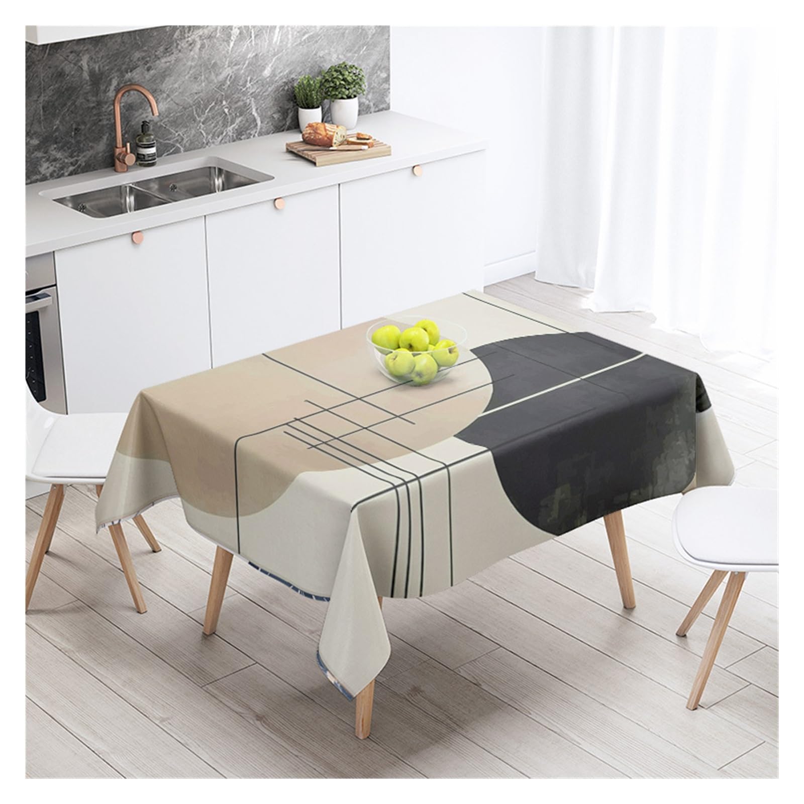 BDFJEDS Waterproof Tablecloth Abstract Geometric Tablecloth Party Decoration Restaurant Cafe Dining Table Tablecloths(Color3,140X220)