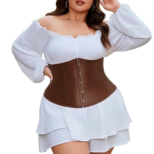 JASGOOD Underbust Corset for Women Plus Size Corset Lace Up