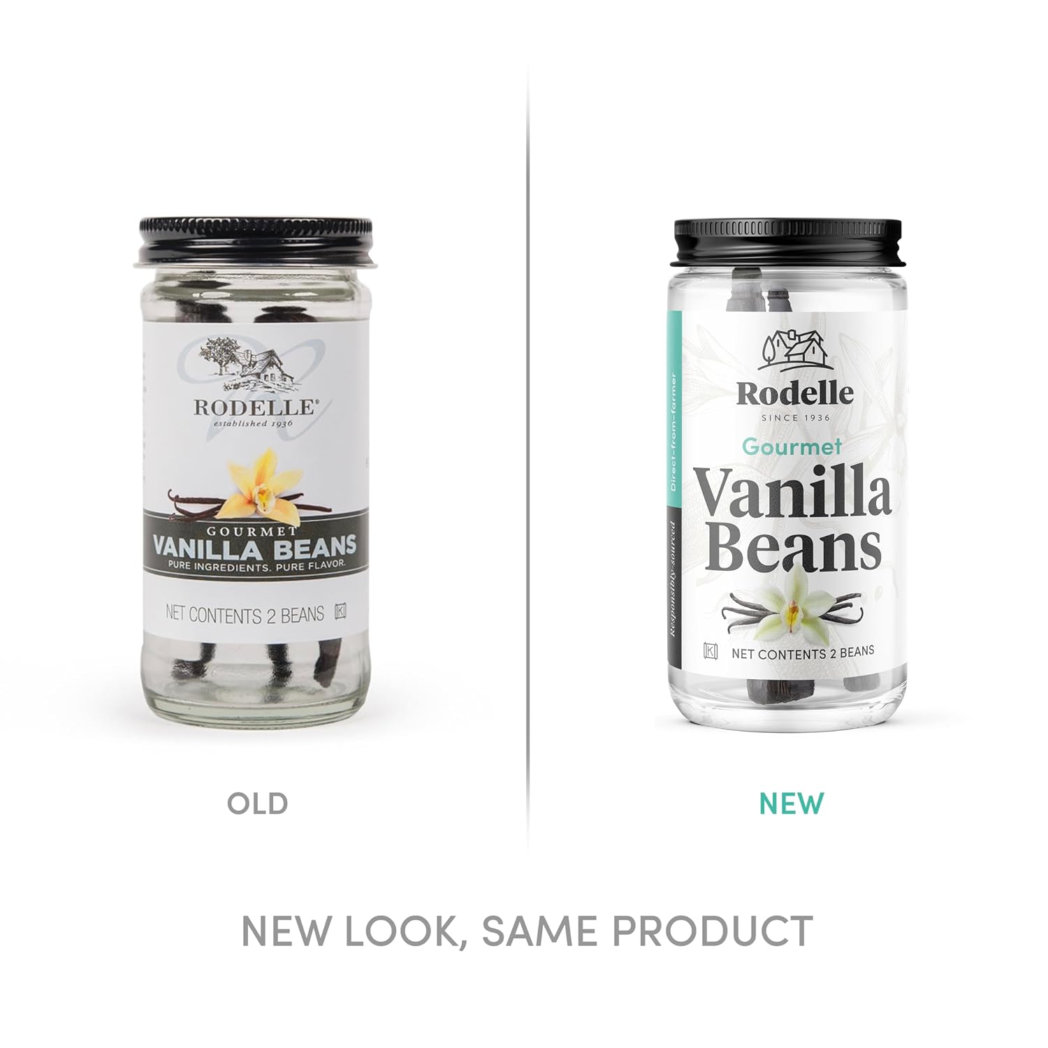Rodelle Vanilla Beans, 2 Count Jar
