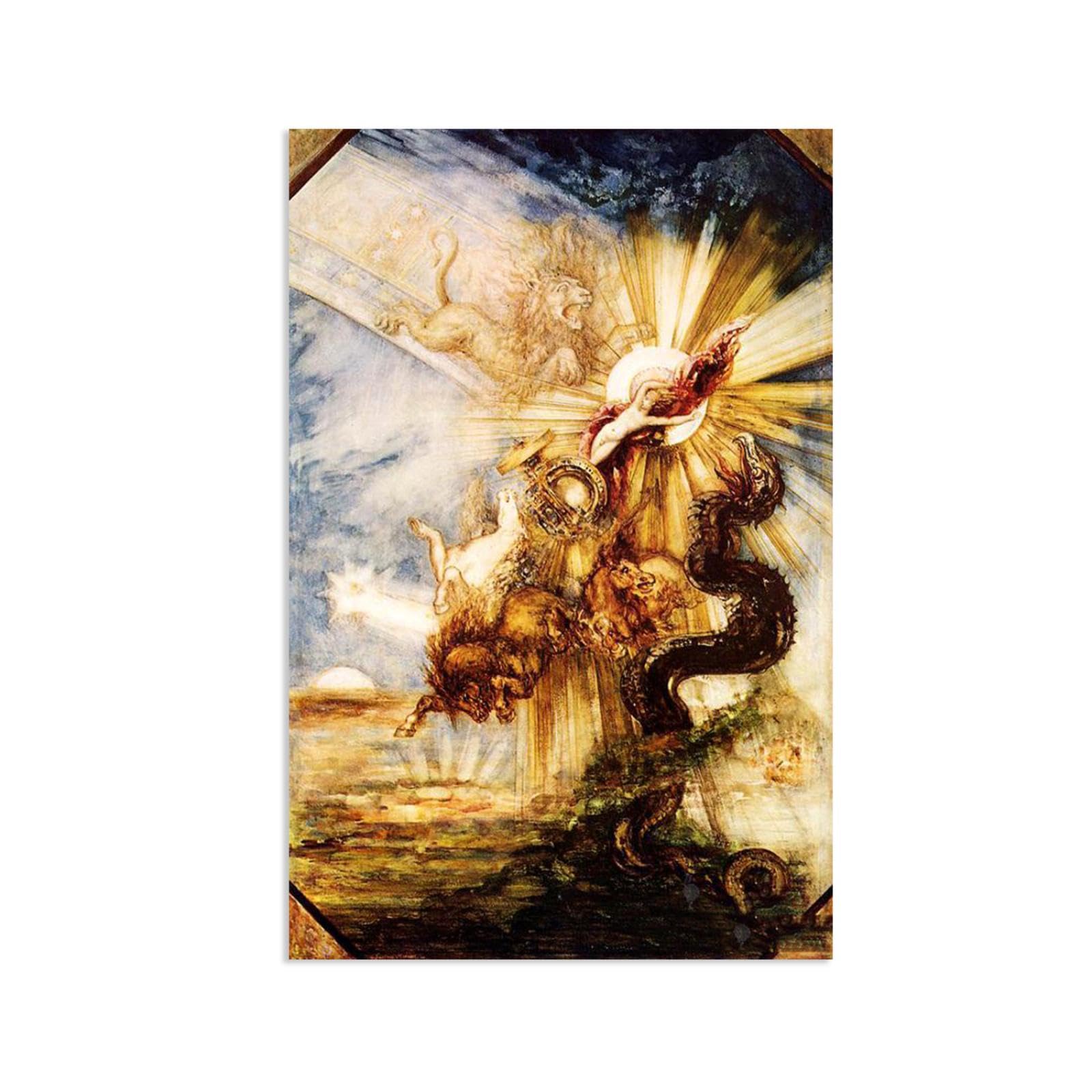 RXNHGJDS poster Gustave Moreau Canvas Art Prints,Phaeton,Painting Picture Poster Giclee Wall Decor by Gustave Moreau Modern Gallery Wall Decor75x50cm(30x20in)
