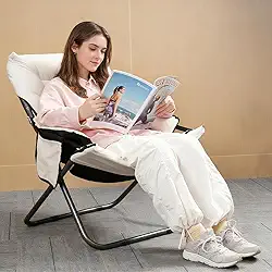 Poltrona Dobrável Reclinável 3 Posições – Leve 4,8 kg, Poltrona Papi,Compacta e Portátil para Praia, Camping, Cadeira do Papai,Estudo e Relaxar,Bege