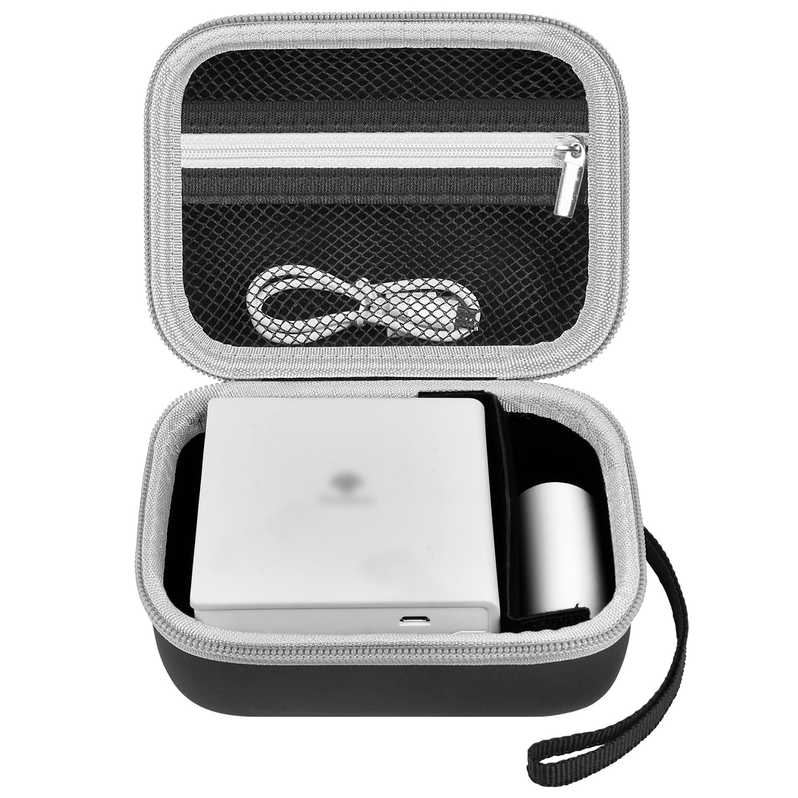 Mini Portable Printer Case with Mesh Pocket and Detachable Strap