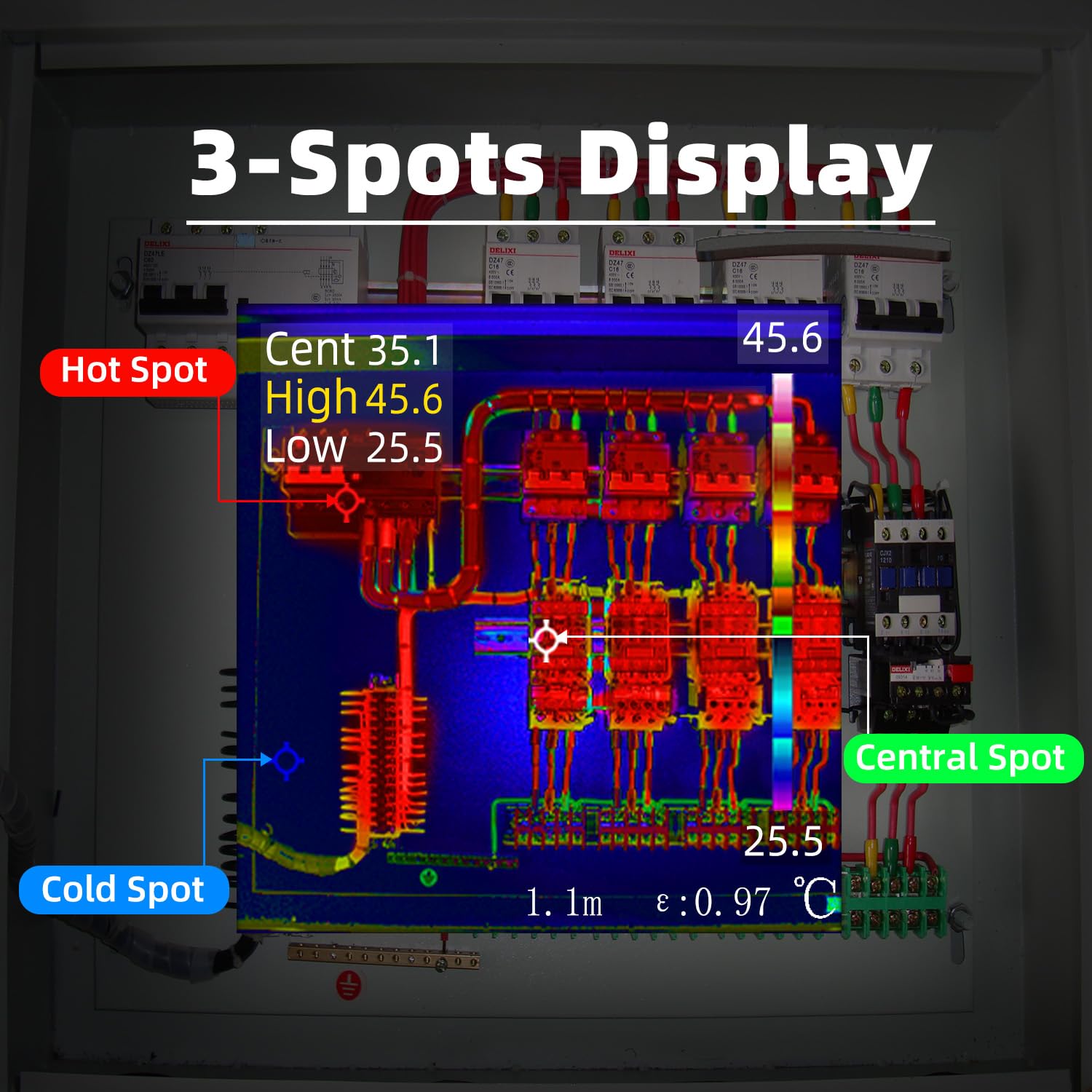 BSIDE HX2 Cámara térmica de alta resolución 320 x 240 con doble luz Fusión, cámara térmica de mano, 15 paletas de colores, cámara térmica infrarroja, 25 Hz -4-1022°F para fugas de agua, reparación