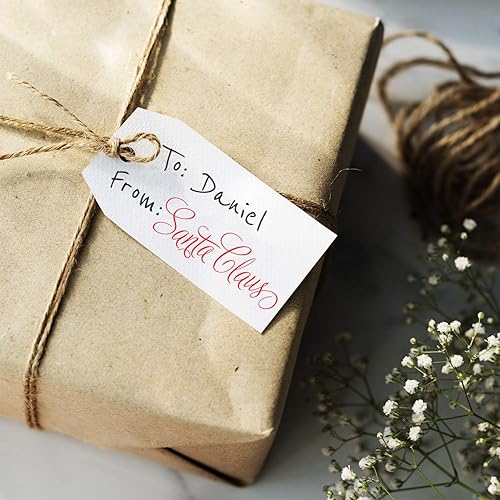 Miniatura 2 de Sello de la firma de Papá Noel, sello de goma autoentintado 2000 Plus, 11/16 pulgadas x 1 13/16 pulgadas, sello navideño en impresión roja