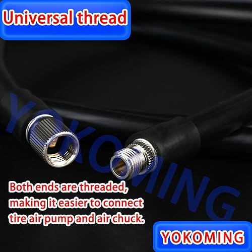 Miniatura 4 de YOKOMING Manguera de inflado de neumáticos de 39 pulgadas (39.4 in), compresor portátil, manguera de extensión de aire, manguera de aire corta con