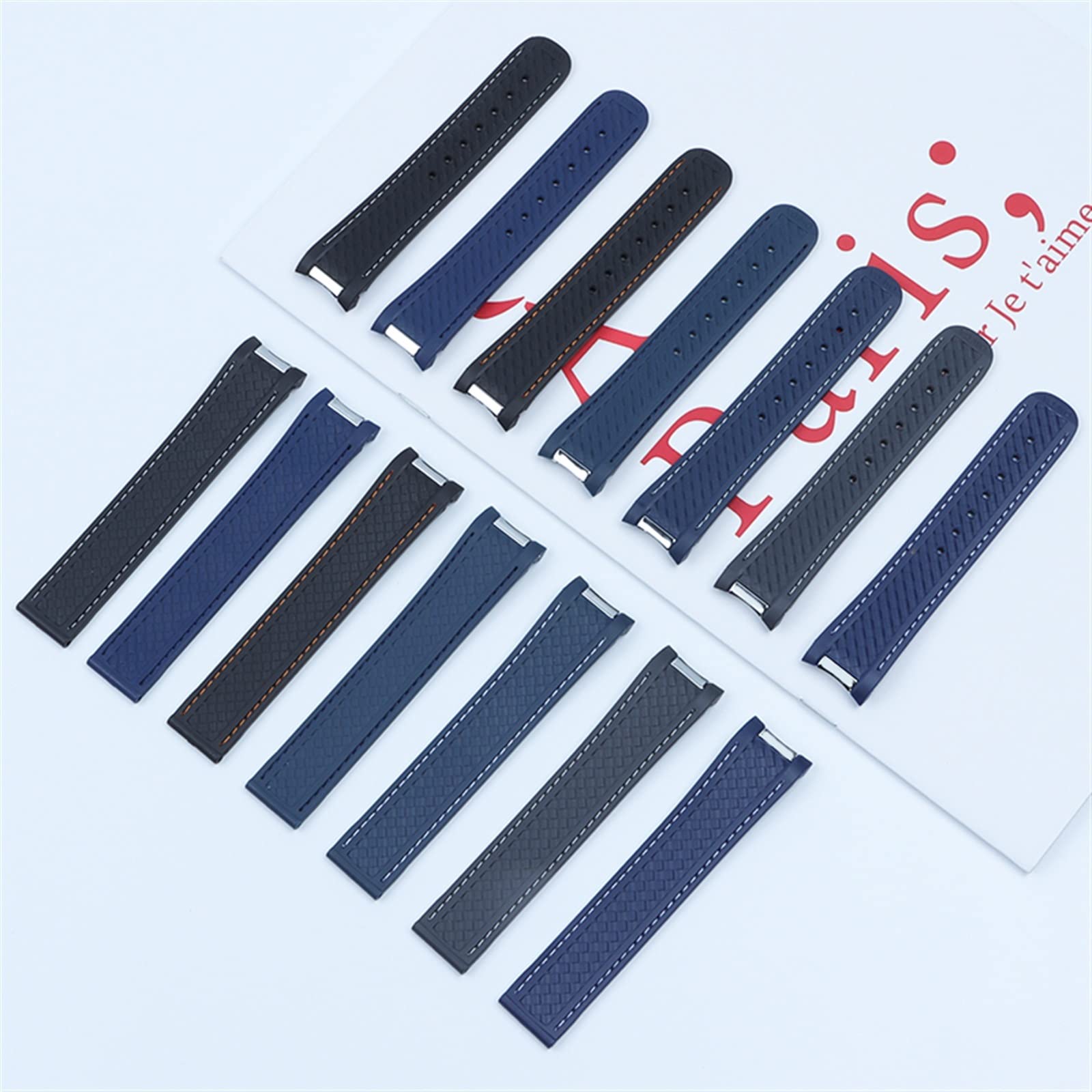 20 mm Gummi-Uhrenarmband für Seamaster 300 AT150 Aqua Ultra Light 8900 Stahlschnalle