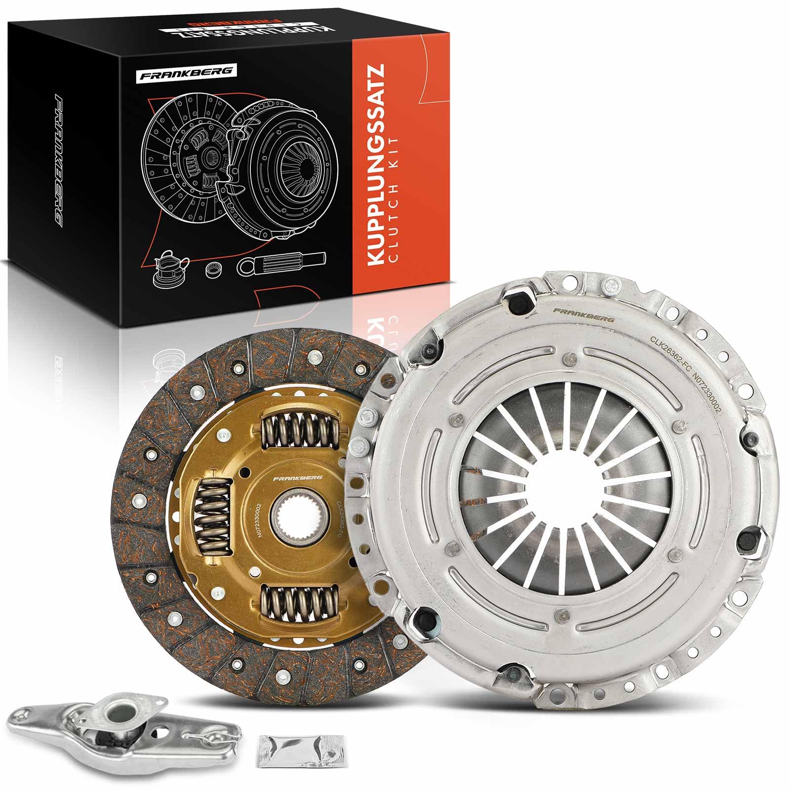 Frankberg Kit frizione 02T141153K | Compatibile con: Polo 9A 9N, Polo 6C1 6R1, R.o.o.m.s.t.e.r 5J7, Ibiza IV ST 6J8 6P8, SU! 121 122 123 BL1 BL2 BL3