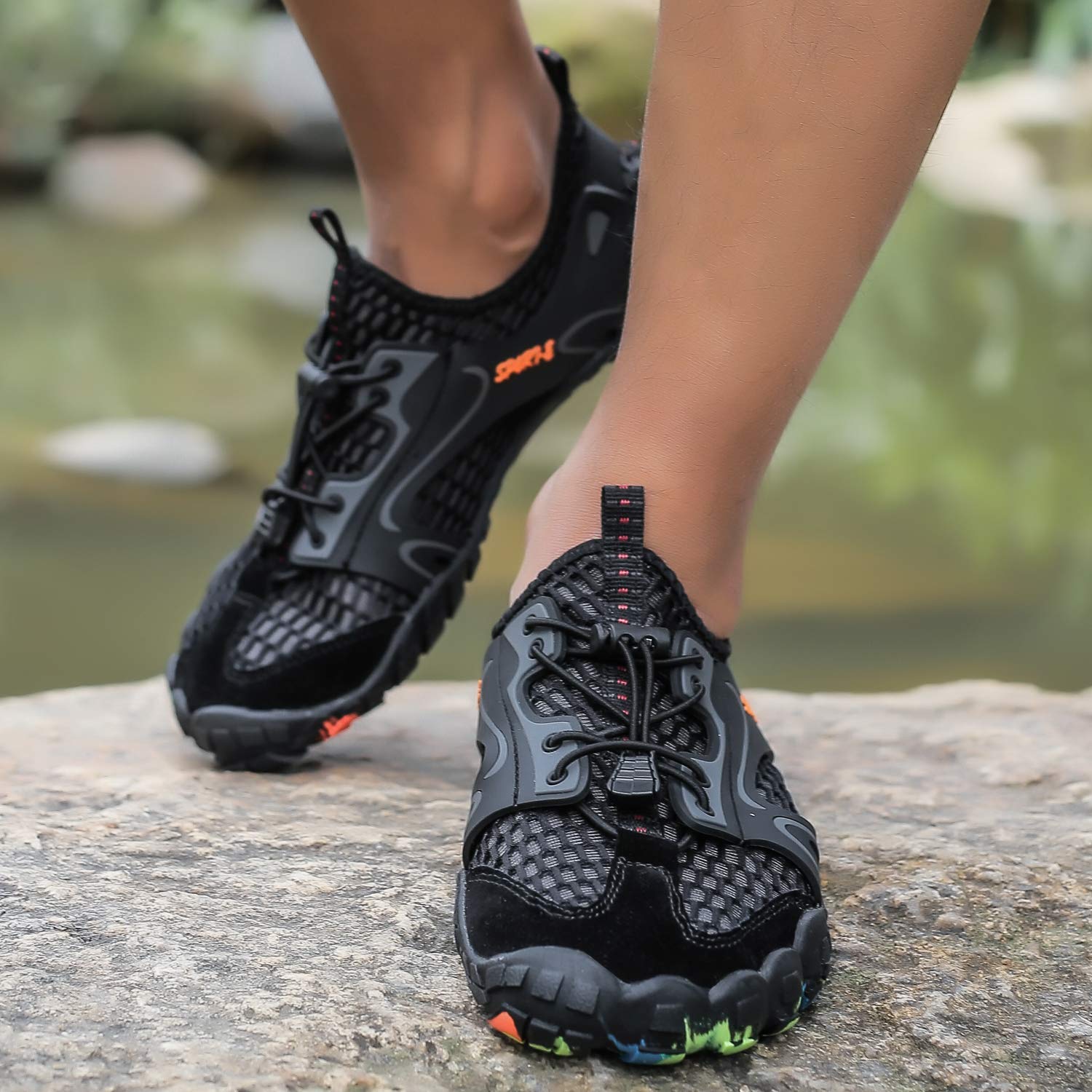 Sandalias Deportivas Trekking Hombres Verano Antideslizante Pescador Playa Zapatos Casuales Transpirable Zapatilla de Senderismo Deportes Montaña y Asfalto Zapatos para Correr Malla
