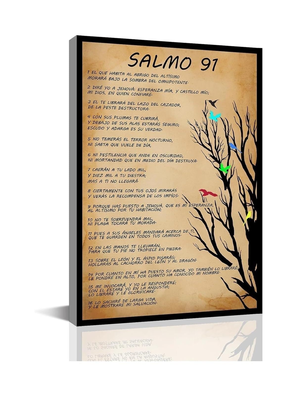 NWPNLXEA Scripture Biblical Psalm 91 in Spanish Cuadros Cristianos Para Pared Wall-Art Christian Prayer Poster Unframed,08x12inch(20x30cm)