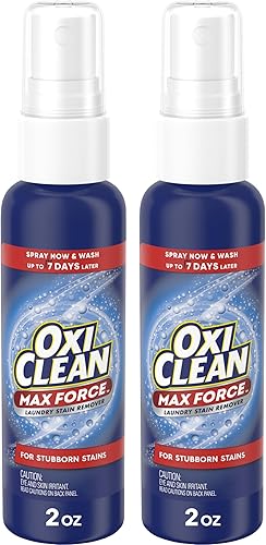 OxiClean Max Force - Spray quitamanchas para lavandería, artículos esenciales para recién nacidos y bebés, tratamiento de manchas para viajes y