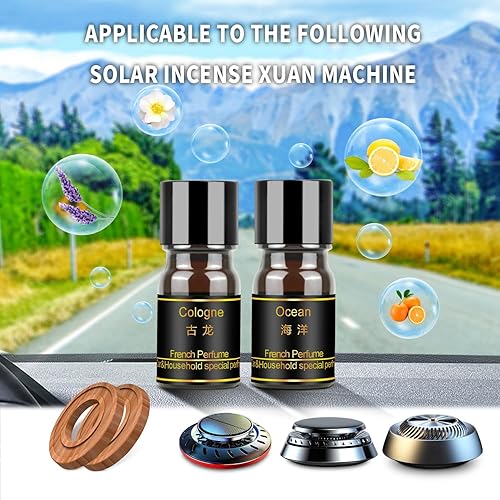 Miniatura 7 de Kwak's Ambientadores solares para automóvil, ambientador solar para automóvil con 4 botellas adicionales de repuesto para ambientador solar para