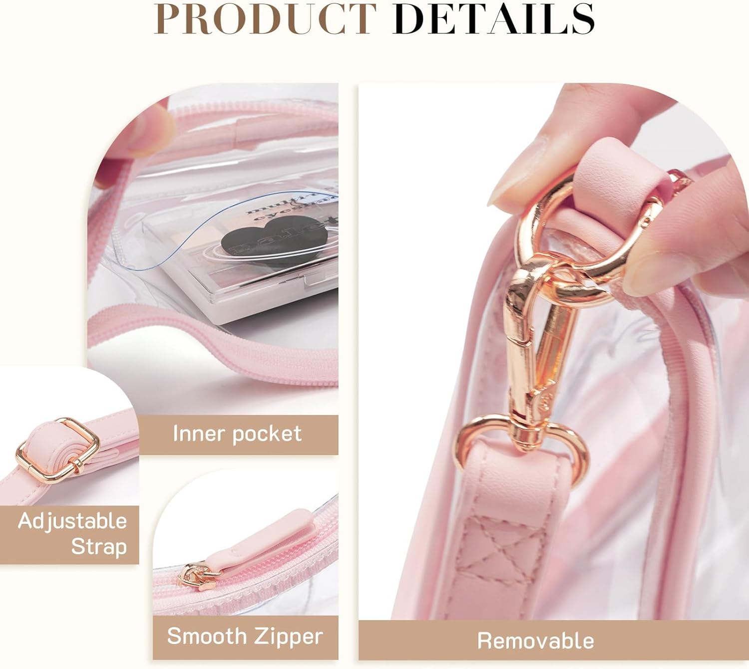 Missnine Clear Bag for Stadium Approved, Clear Crossbody Purse for Women Transparent Concert Handbag for Sport Stadium Events - Image 4