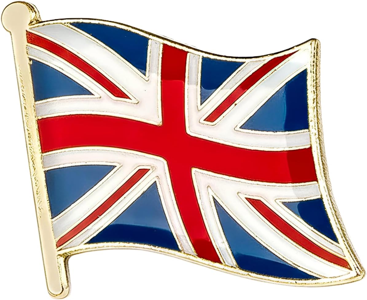 Union Jack British Flag Lapel Pin Badge – United Kingdom England UK Enamel Pin 1.9 x 1.6 cm – Patriotic Union Flag Souvenir