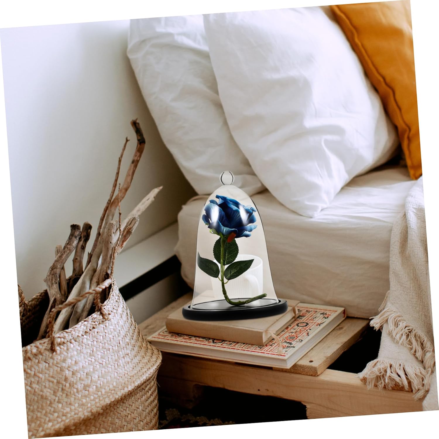 1set Eternal Flower Glass Dome Base Creative Landscape Decor for Centerpieces Weddings Parties and Home Displays for Preserved Flowers and Decorative Items