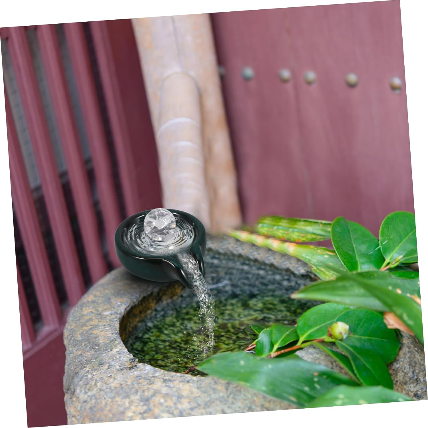 Cabilock Ceramic Waterfall Fountain Accessory Outdoor Landscape Decor Circulating Water Feature for Courtyard and Garden Decorative Pottery Water Supply