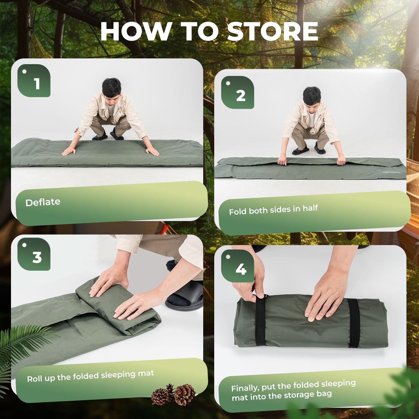 Matelas de camping pour camping en plein air, lit de camping gonflable ultra léger avec oreiller intégré, coussin d'air, sac de transport – Compact et léger équipement de camping essentiel