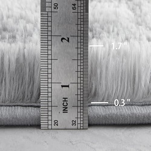 Miniatura 9 de Hutha 5x8 Large Area Rugs for Living Room Super Soft Fluffy Modern Bedroom Rug Tie-Dyed Beige Indoor Shag Fuzzy Carpets for Girls Kids Nursery Room