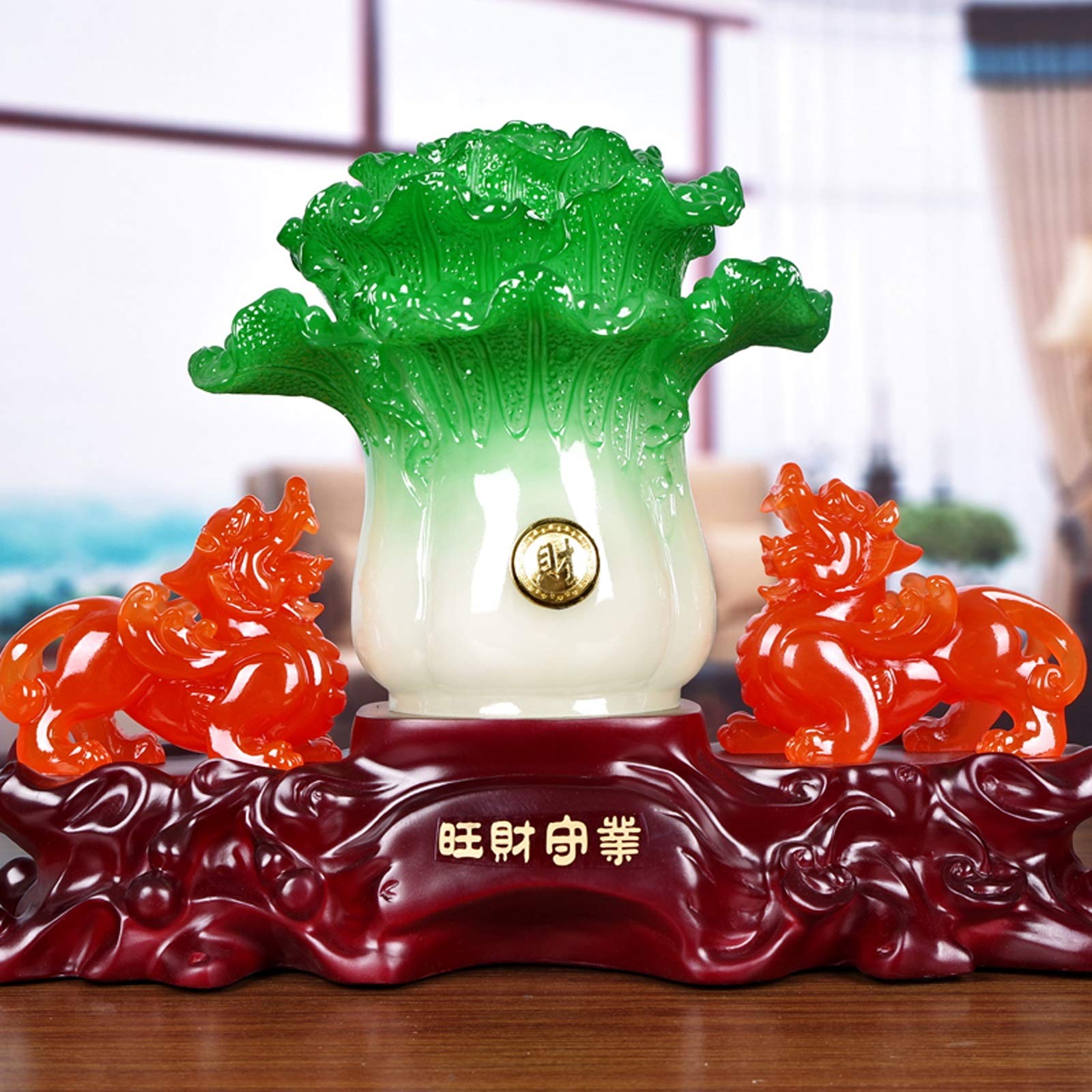 GRFIT Scultura ornamento Fortunato Cavolo Pi Xiu Decorazione Decorazione Office Desktop PI XIU Decorazione Feng Shui Dispositivo Cassiere Desk Decorazione Apertura Regalo Feng Shui mascotte statua