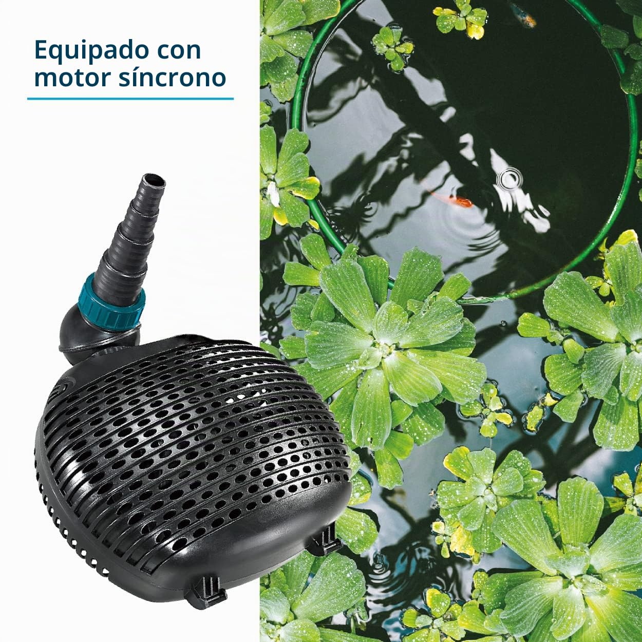 Bomba de filtro/estanque AquaForte EC-10000 10 m³/h, altura de impulsión 5m, 68Watt, Negro | adecuado para agua dulce y salada | adecuado para arroyos, cascadas, fuentes, filtros, etc.