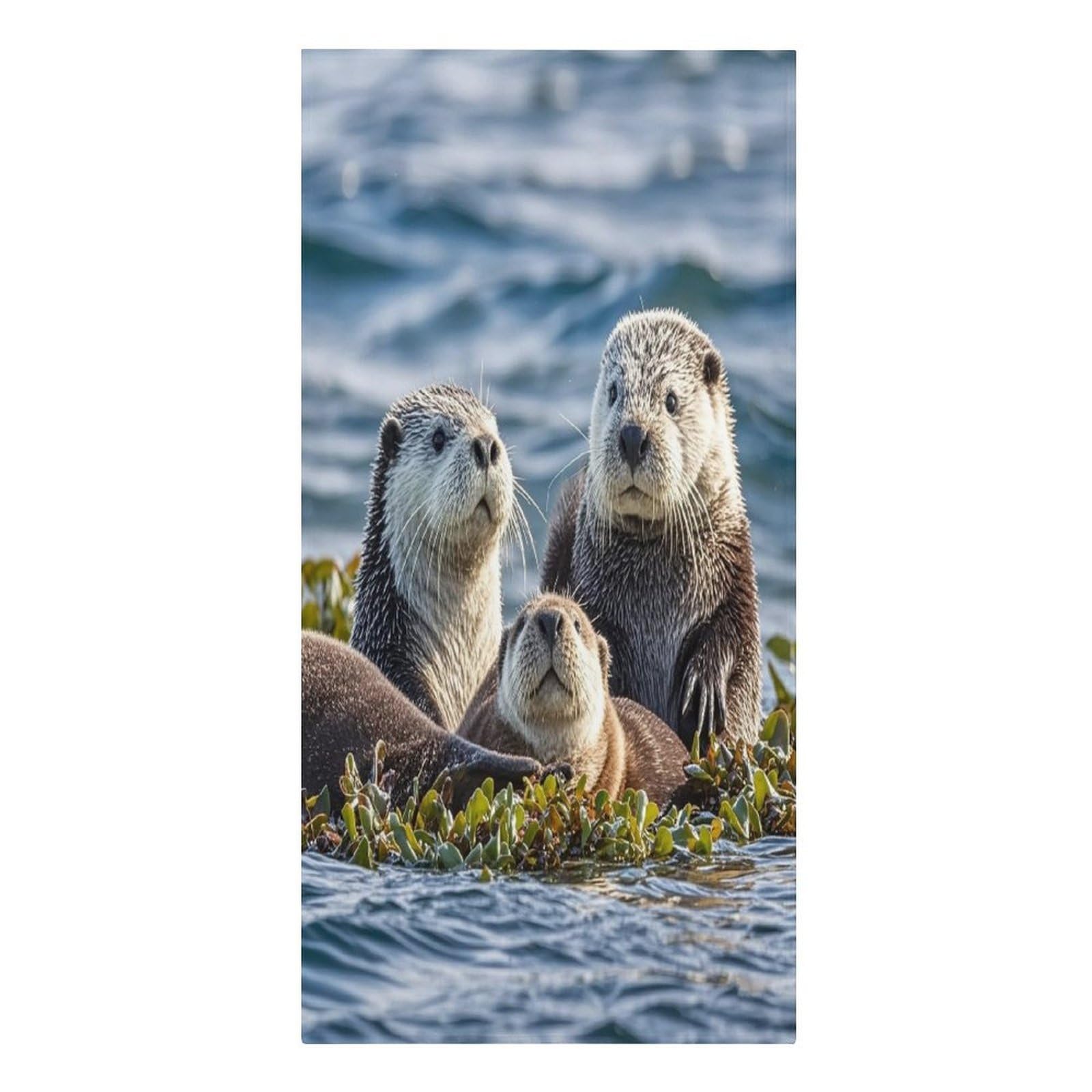 FekiLoot Sea Otters Beach Towel Sand Free Quick Dry Travel Towels Extra Large Big Pool Swim Towels Soft Absorbent Beach Blanket for Vacation Essentials Adult Gift 30" X 61"