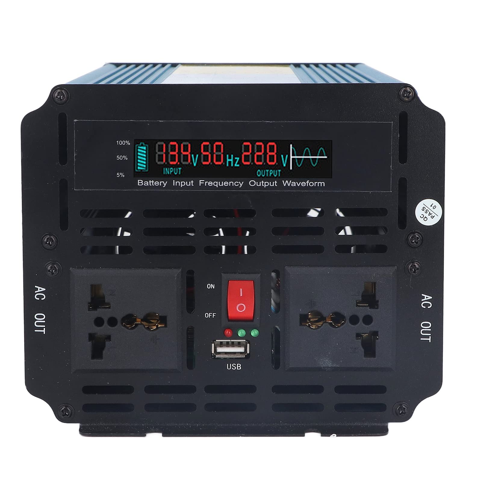 Fafeicy Przetwornica DC12V na AC 5V 2.1A Port USB 800W 1600W Przetwornica Sinusoidalna Zasilacz do Samochodu Domowego RV Ciężarówka łódź (wtyczka Amerykańska (Wtyczka UE AC230V)