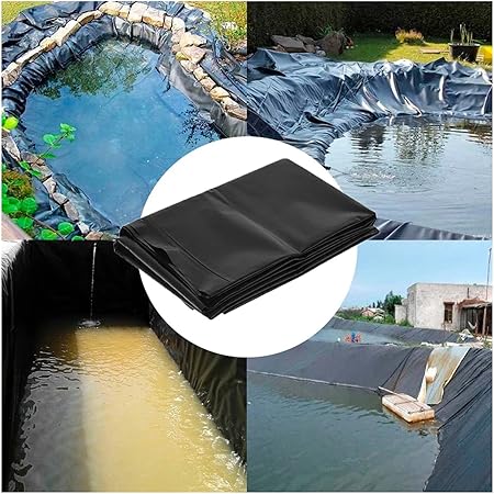 Image LXLIGHTS Flexible Fish Pond Liner, 1m/2m/3m/4m/5m/6m/7m/8m HDPE Heavy Duty Fish Pond Preformed Liners, Garden Pool Membrane For Landscaping Impermeable Film, 62 Sizes