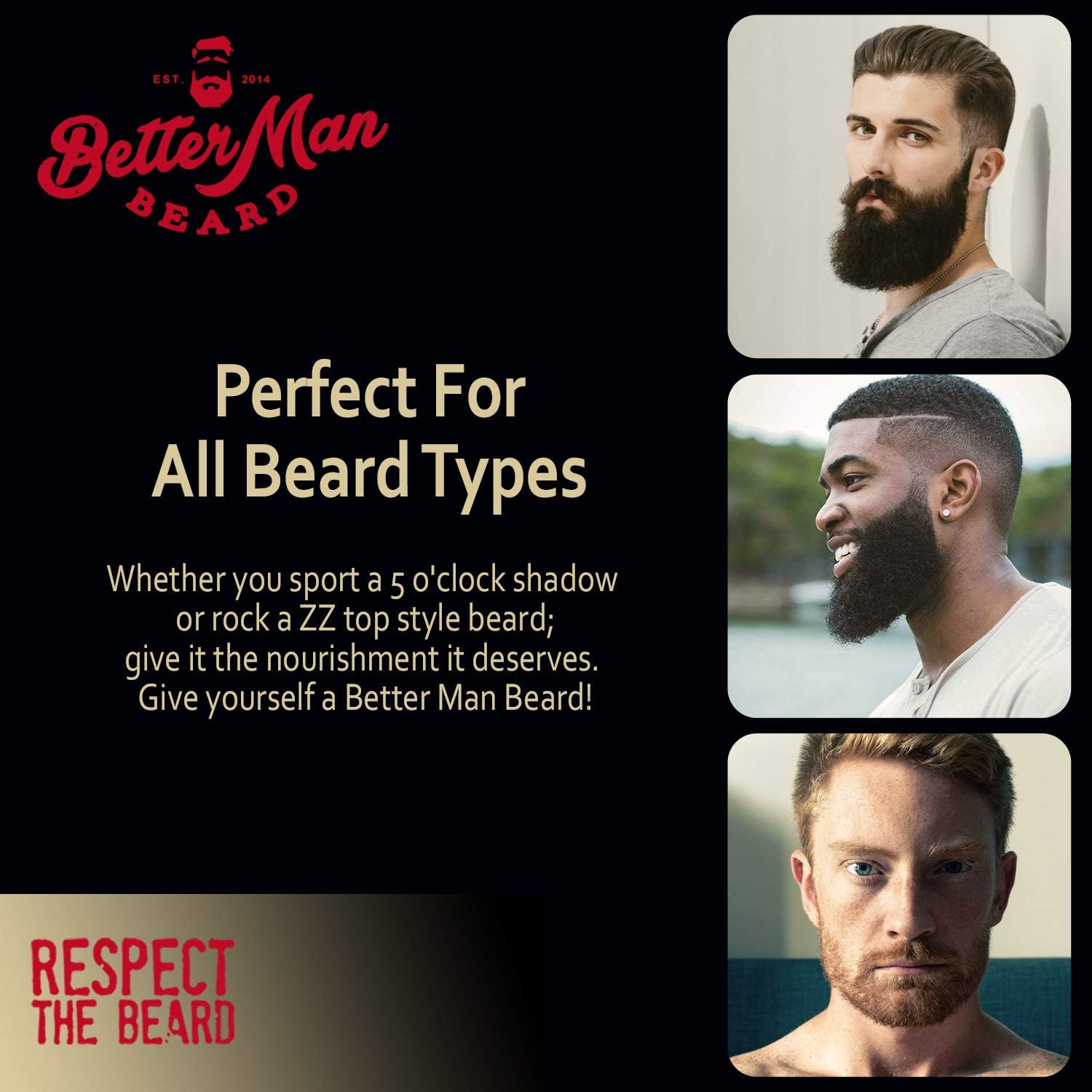 Better Man Beard Spruce Kit - 3-Piece Beard Grooming Kit with Moisturizing Balm, Conditioning Oil & Sandalwood Comb - KIT-SPR
