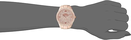 Miniatura 2 de Accutime XOXO - Reloj analógico para mujer con caja en tono oro rosa, esfera de cristal y bisel, cierre de eslabones plegable, reloj oficial XOXO