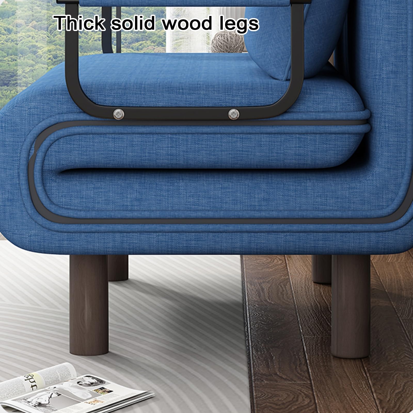 Klappsofa mit Schlaffunktion Modern Baumwoll- und Leinenstoff Ergonomie