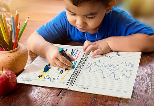 Miniatura 9 de 48 cuadernos en espiral A5 con cubierta de papel de estraza de estraza de 5 x 8 pulgadas, papel rayado a rayas, para trabajo, bocetos, estudio, toma